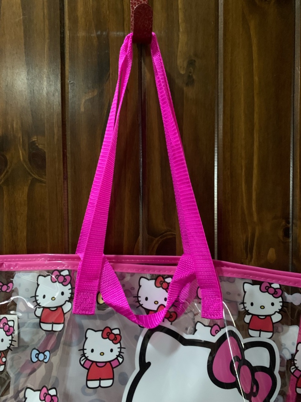 Hello Kitty Clear Tote Bag with Hot Pink Trim and Handles - Picture 3 of 6